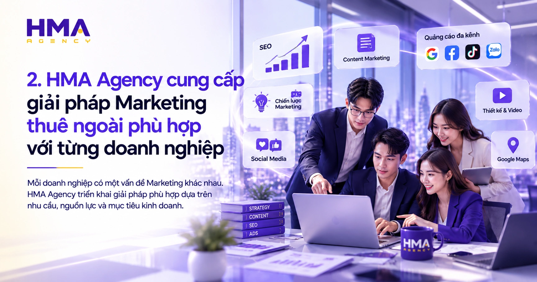 HMA Agency cung cấp giải pháp Marketing thuê ngoài phù hợp với từng doanh nghiệp