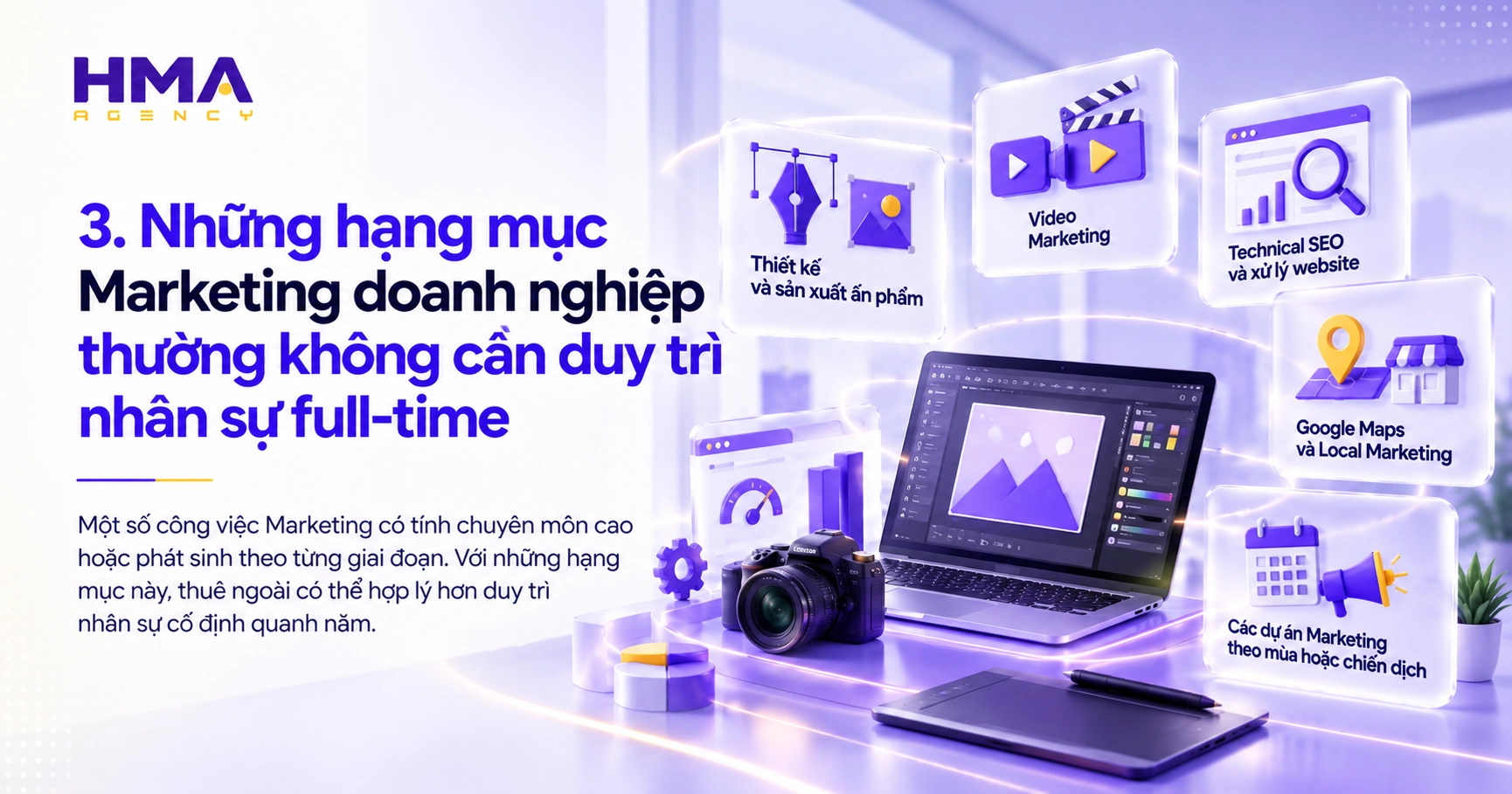 Những hạng mục Marketing doanh nghiệp thường không cần duy trì nhân sự full-time