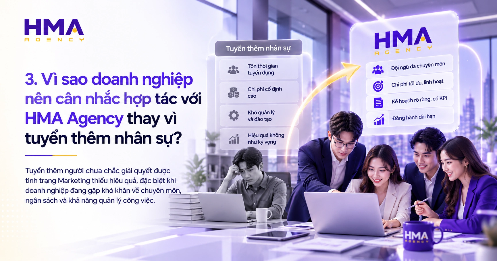 Vì sao doanh nghiệp nên cân nhắc hợp tác với HMA Agency thay vì tuyển thêm nhân sự