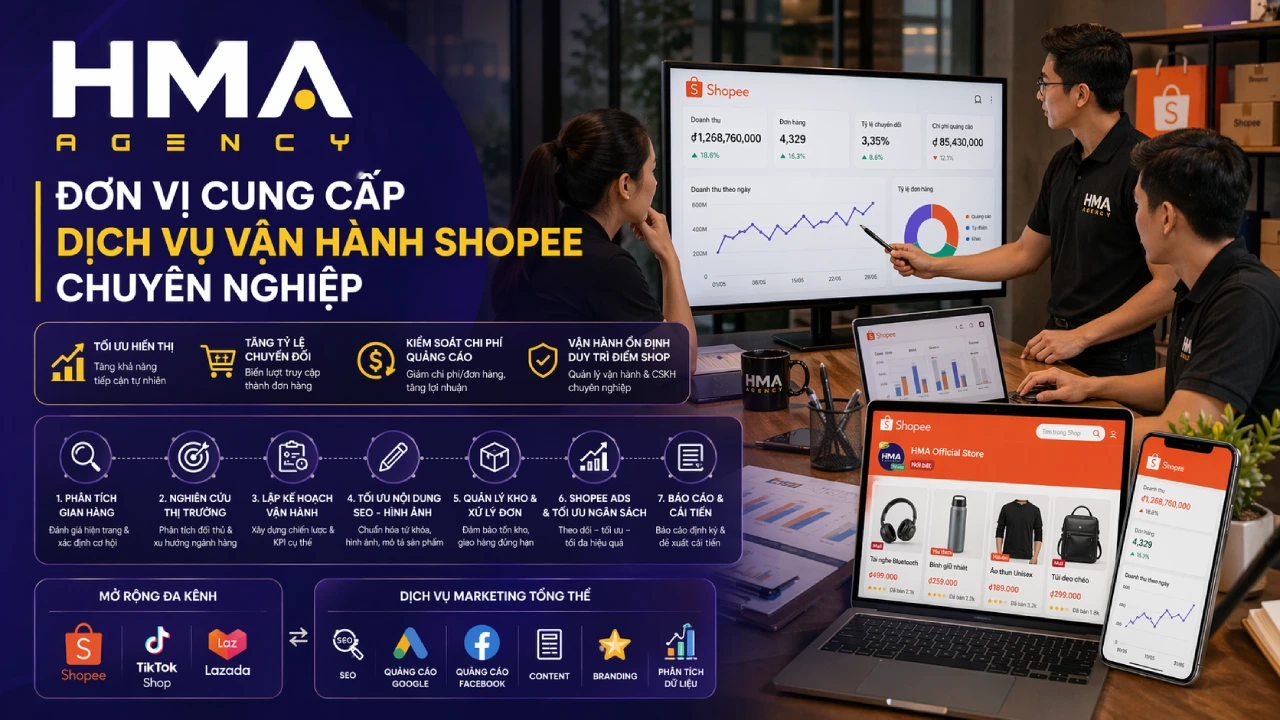 HMA Agency - Đơn vị cung cấp dịch vụ vận hành Shopee chuyên nghiệp