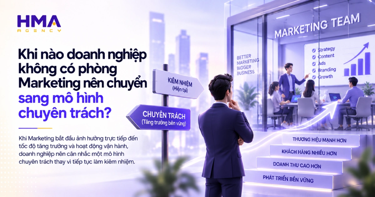 Khi nào doanh nghiệp không có phòng Marketing nên chuyển sang mô hình chuyên trách