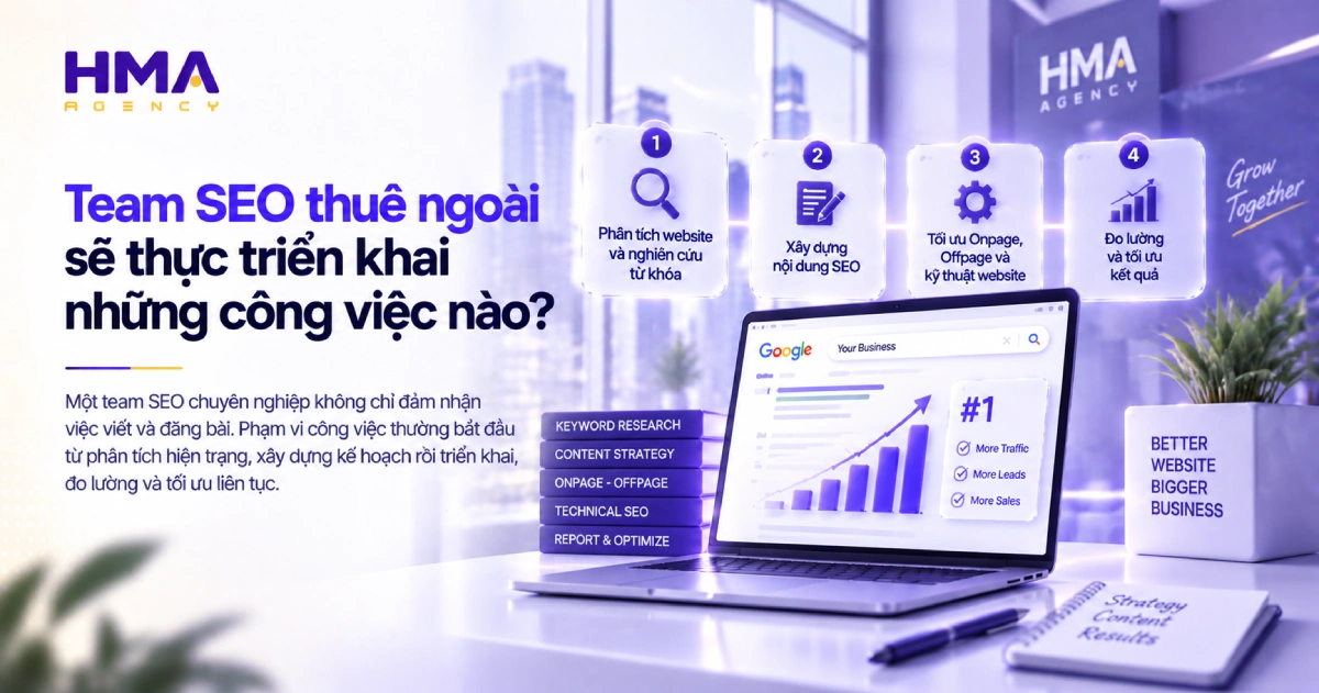 Team SEO thuê ngoài sẽ thực triển khai những công việc nào