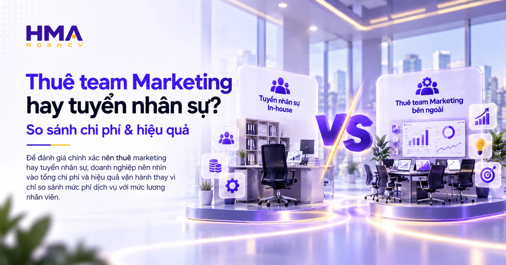 Thuê team Marketing hay tuyển nhân sự So sánh chi phí hiệu quả